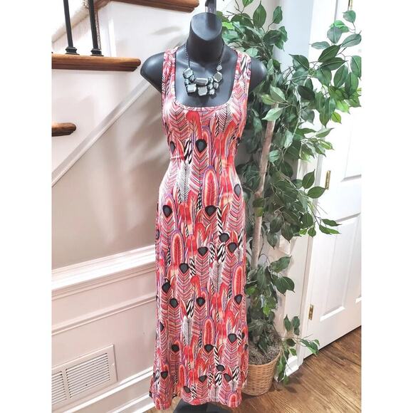 Johnny Martin Women Polyester Square Neck Sleeveless Long Maxi Dress Size Small - Picture 8 of 8